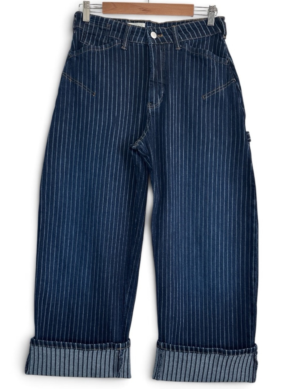 Pilcro by Anthropologie Kayden High-Rise Railroad Stripe Carpenter Barrel Jeans - Picture 4 of 9